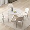 Costway Round Dining Table 36" Faux Marble Tabletop Rubber Wood Legs Kitchen White/Black